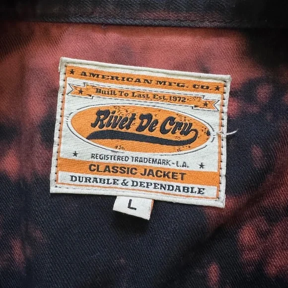 Rivet De Cru Jean Jacket Classic Sleeveless Rebel Distressed Look Men's Large